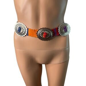Vintage Southwestern Concho Belt Multicolored